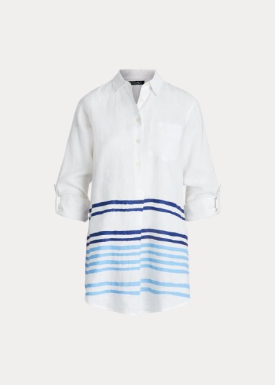 Ralph Lauren Striped Linen Skjorter Dame Danmark (JOYLV3714)